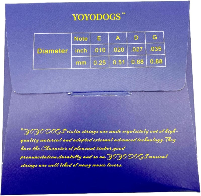 YOYODOGS Violin Strings 3/4 Full Set with Leather Storage Pocket Replacement Medium Tension 5pcs Violin Strings Rich Tone Handcrafted for Young students and Musicians (3/4 scale length Blue) - Image 5